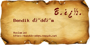 Bendik Ádám névjegykártya
