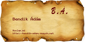 Bendik Ádám névjegykártya